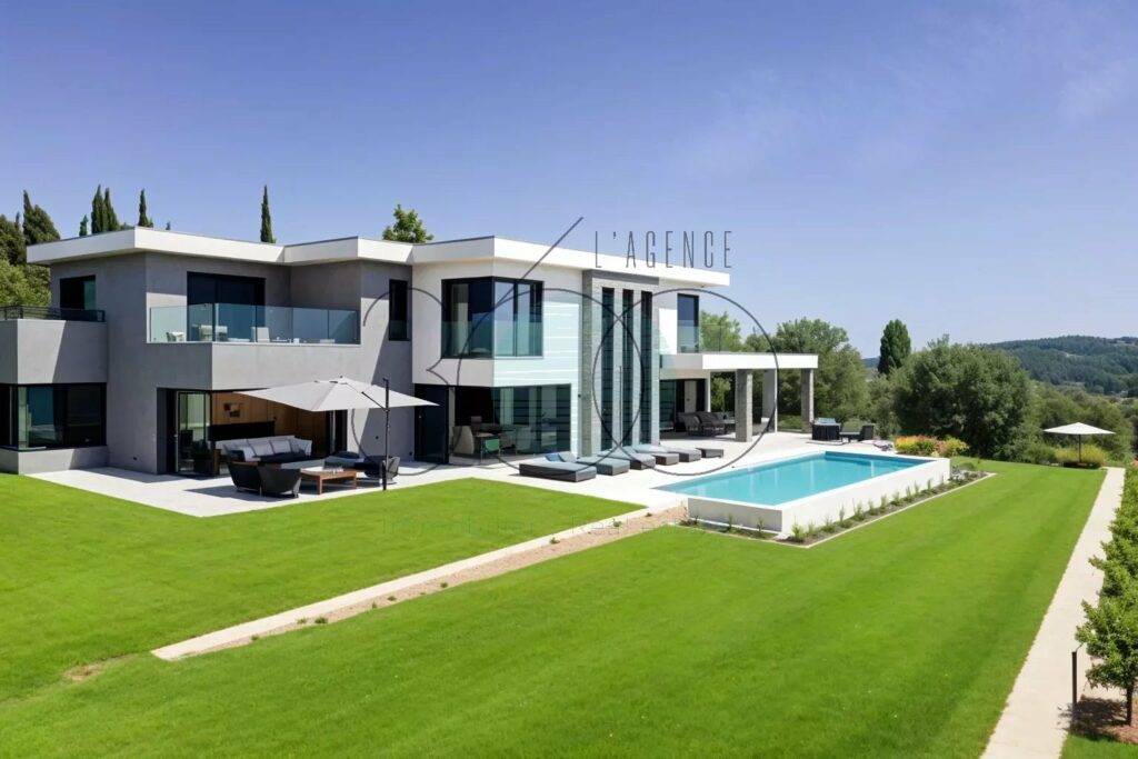 VUE PANORAMIQUE DANS UN  LUXUEUX DOMAINE